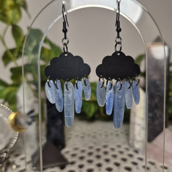 Kyanite Cloud Gemstone Earrings - Picture 7 of 7
